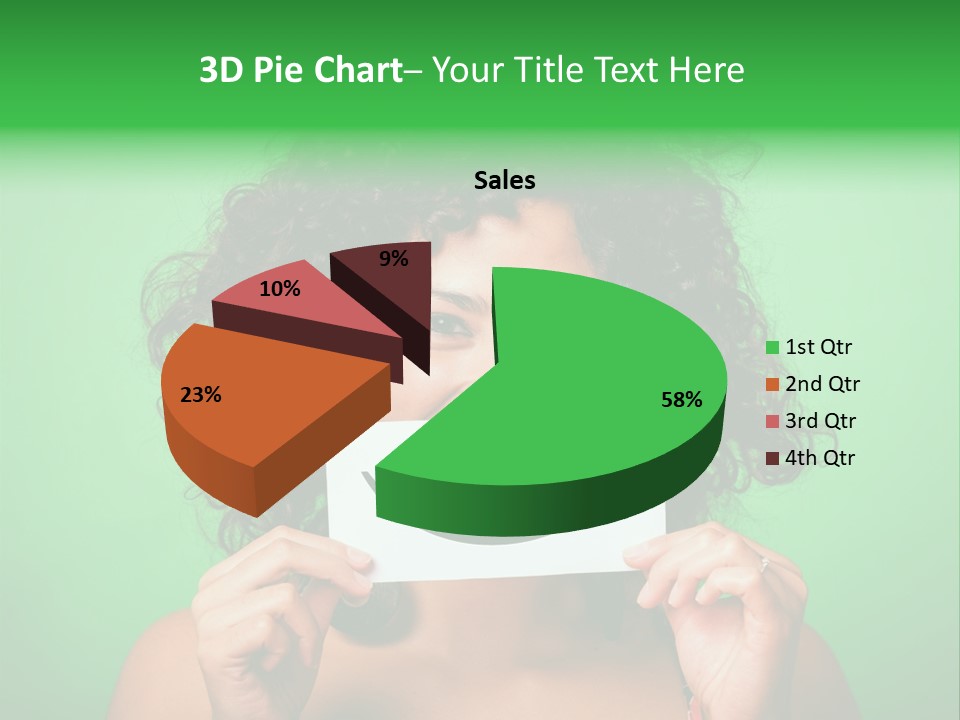 A Woman Holding A Card With A Smiley Face On It PowerPoint Template