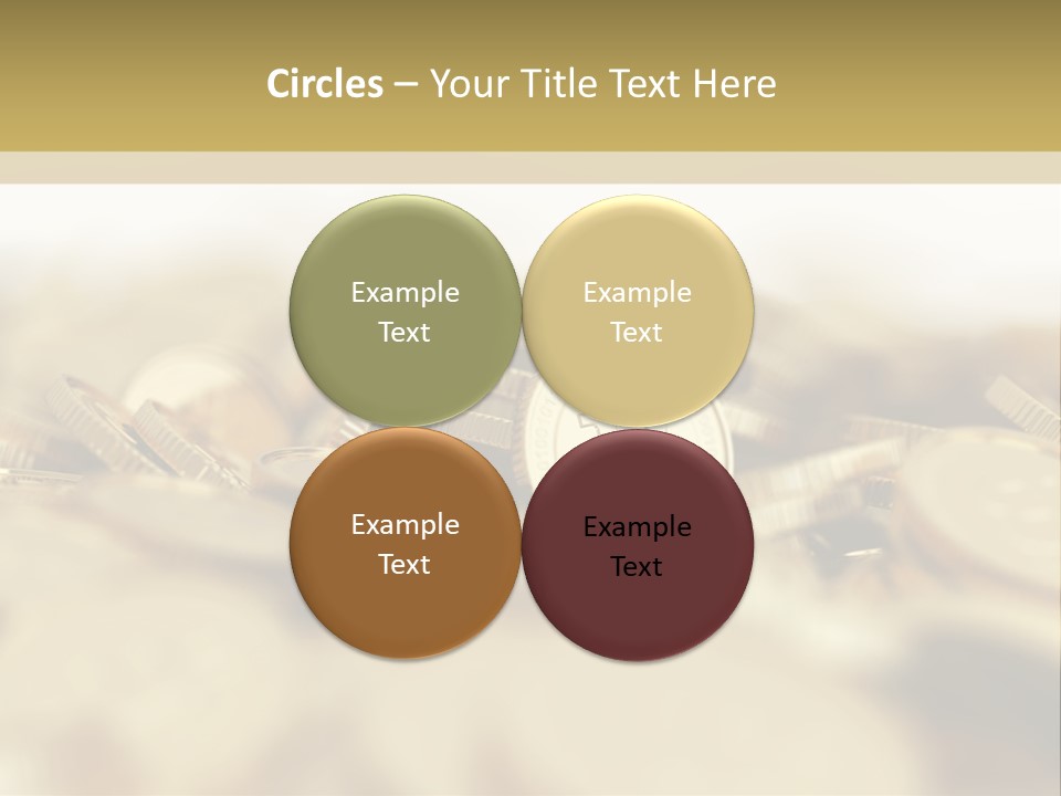 A Pile Of Gold Coins With A Bit Coin On Top PowerPoint Template