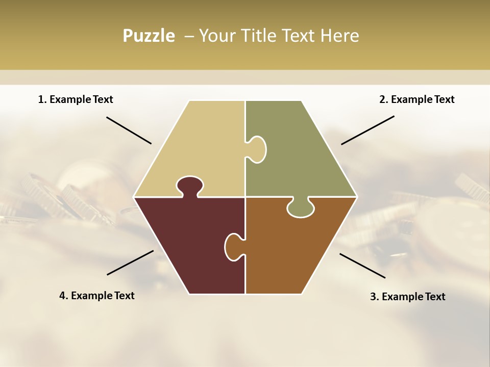 A Pile Of Gold Coins With A Bit Coin On Top PowerPoint Template