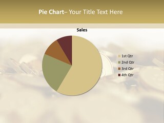 A Pile Of Gold Coins With A Bit Coin On Top PowerPoint Template