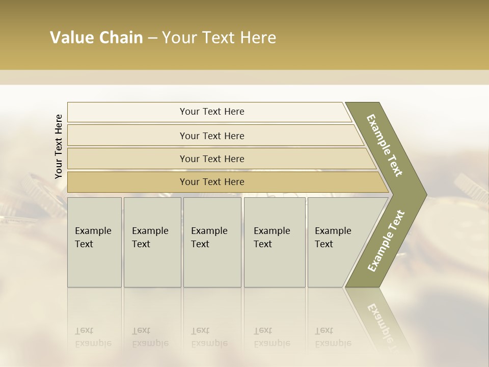A Pile Of Gold Coins With A Bit Coin On Top PowerPoint Template