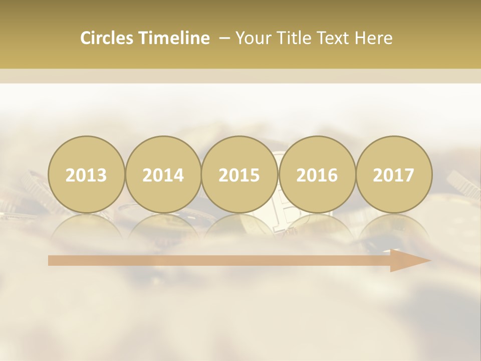 A Pile Of Gold Coins With A Bit Coin On Top PowerPoint Template