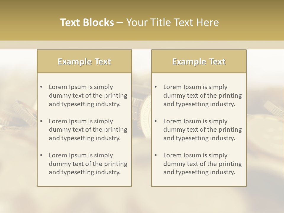 A Pile Of Gold Coins With A Bit Coin On Top PowerPoint Template