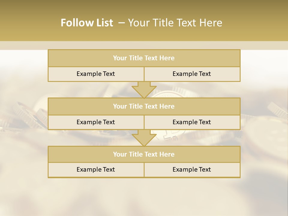 A Pile Of Gold Coins With A Bit Coin On Top PowerPoint Template
