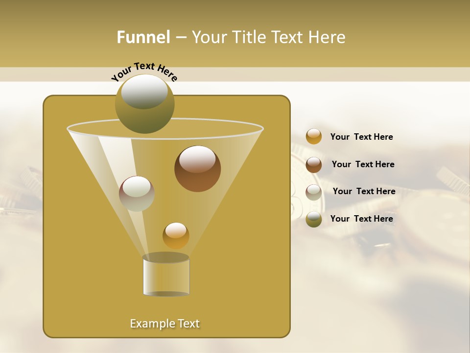 A Pile Of Gold Coins With A Bit Coin On Top PowerPoint Template