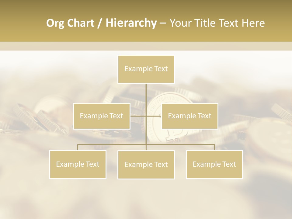 A Pile Of Gold Coins With A Bit Coin On Top PowerPoint Template