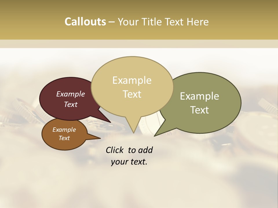 A Pile Of Gold Coins With A Bit Coin On Top PowerPoint Template