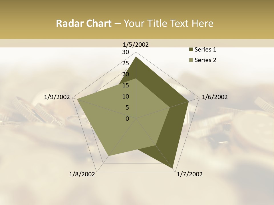 A Pile Of Gold Coins With A Bit Coin On Top PowerPoint Template