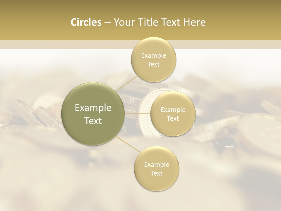 A Pile Of Gold Coins With A Bit Coin On Top PowerPoint Template