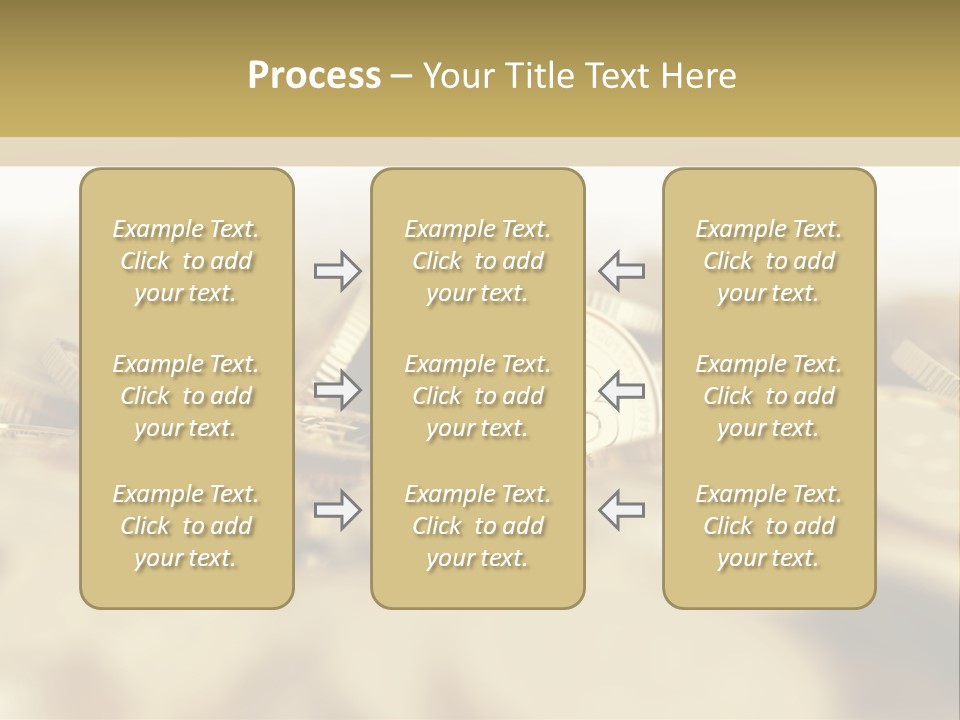 A Pile Of Gold Coins With A Bit Coin On Top PowerPoint Template