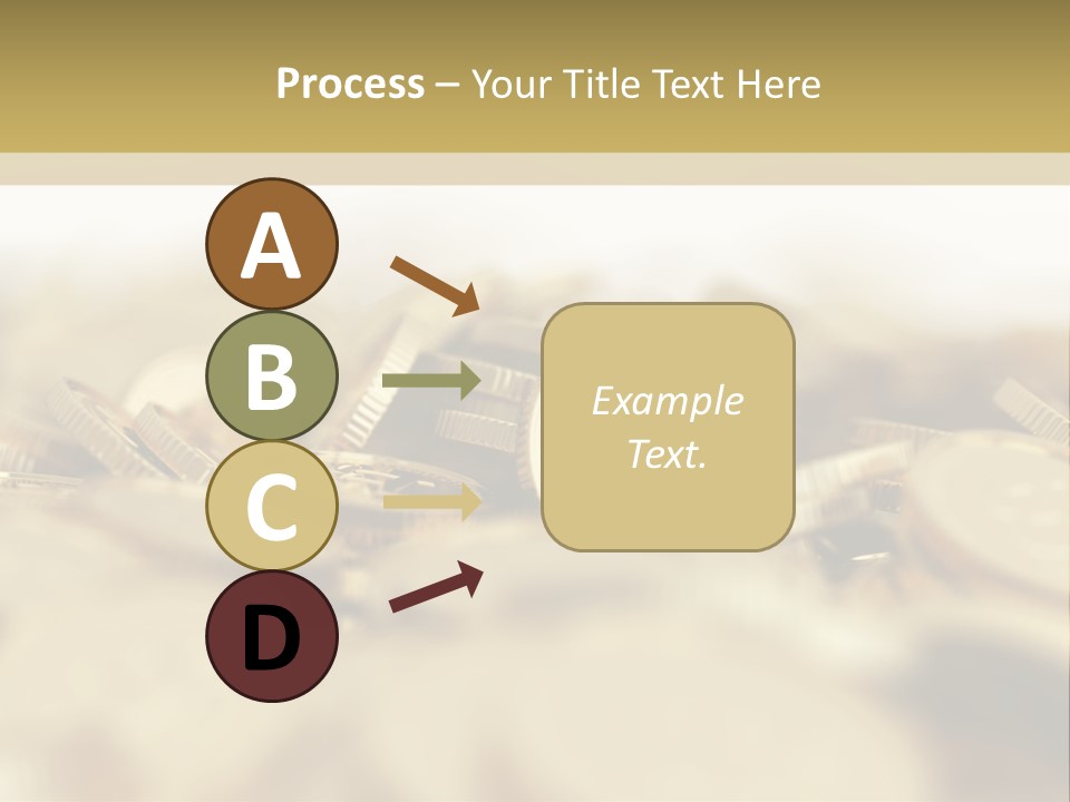 A Pile Of Gold Coins With A Bit Coin On Top PowerPoint Template