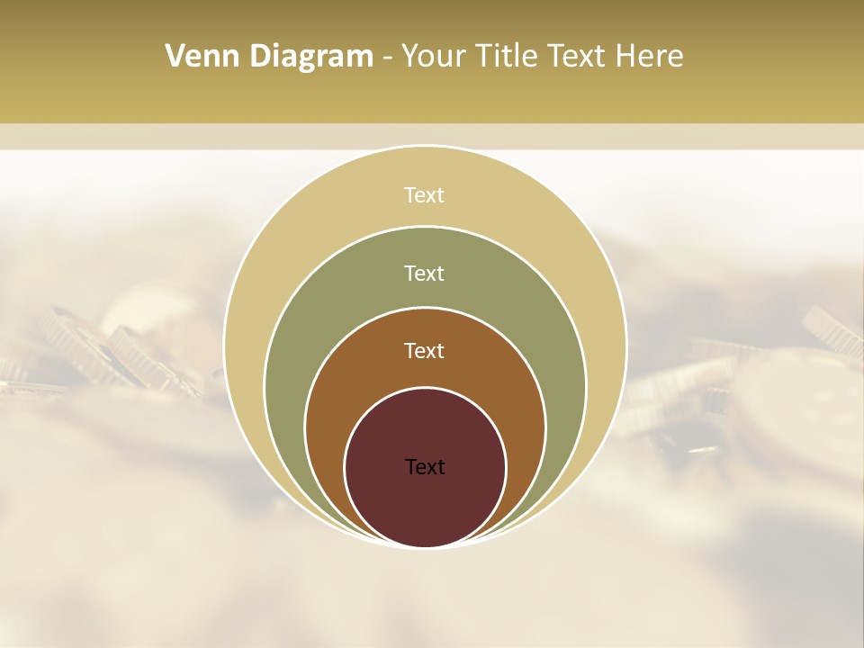 A Pile Of Gold Coins With A Bit Coin On Top PowerPoint Template