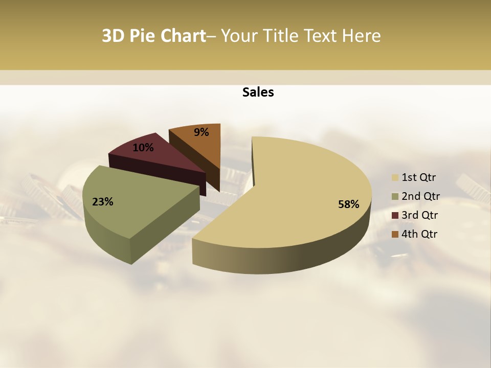 A Pile Of Gold Coins With A Bit Coin On Top PowerPoint Template