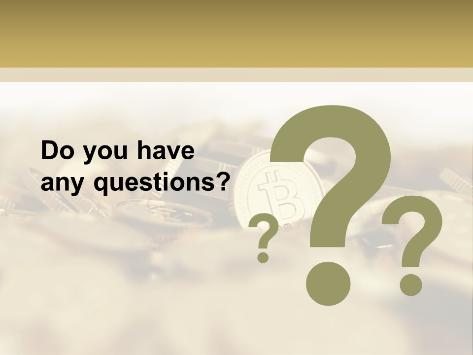 A Pile Of Gold Coins With A Bit Coin On Top PowerPoint Template