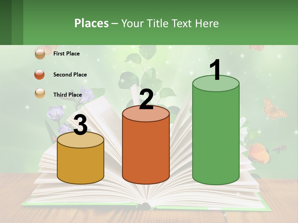 An Open Book With A Plant Growing Out Of It PowerPoint Template