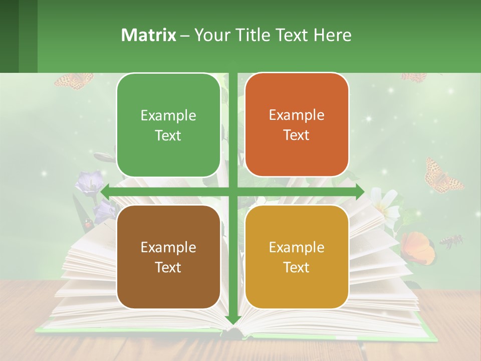 An Open Book With A Plant Growing Out Of It PowerPoint Template