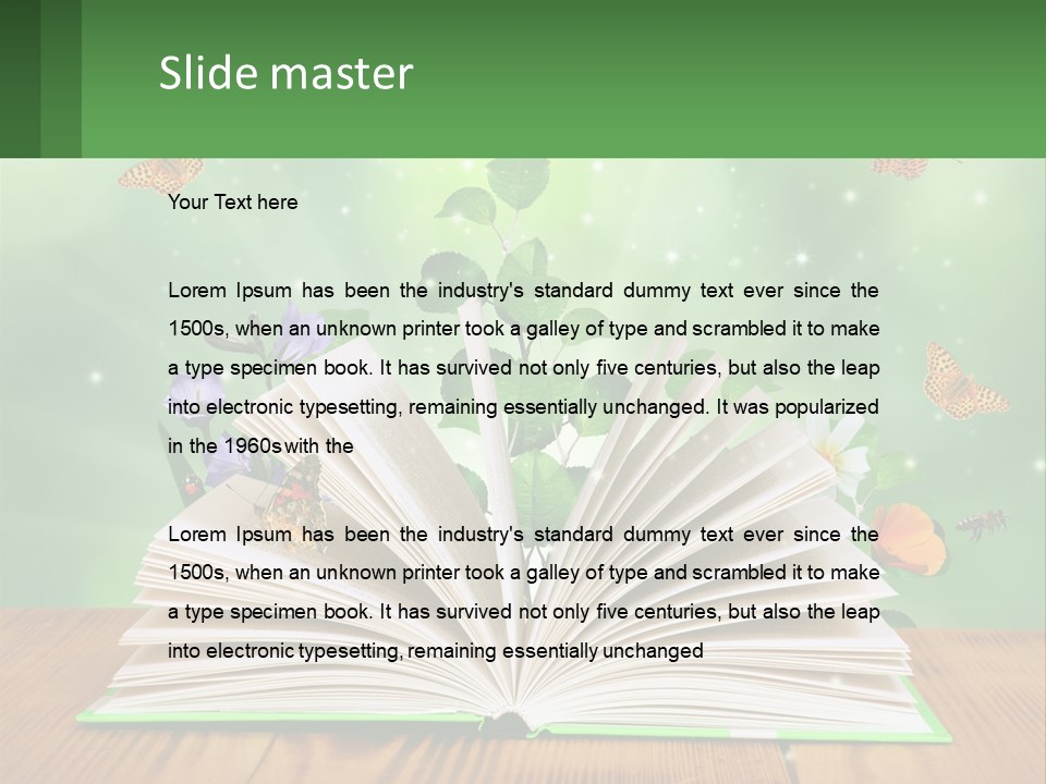 An Open Book With A Plant Growing Out Of It PowerPoint Template