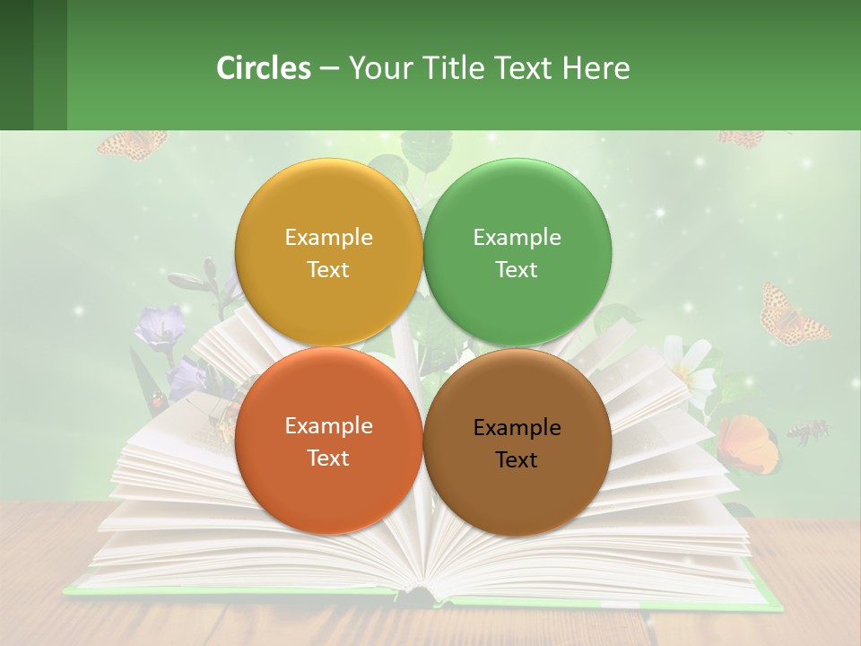 An Open Book With A Plant Growing Out Of It PowerPoint Template