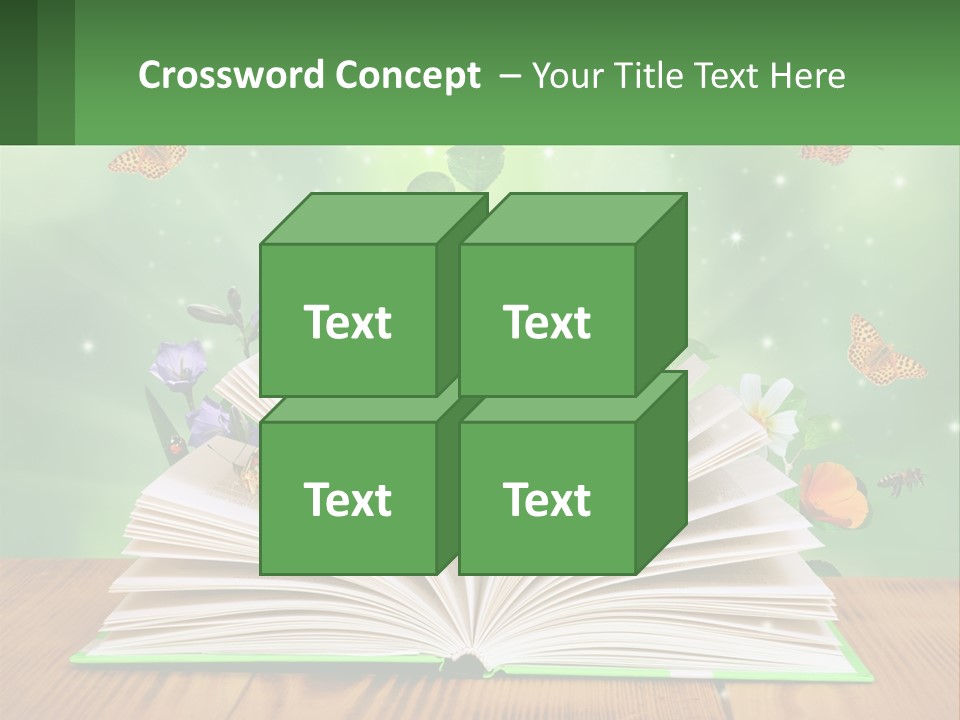 An Open Book With A Plant Growing Out Of It PowerPoint Template