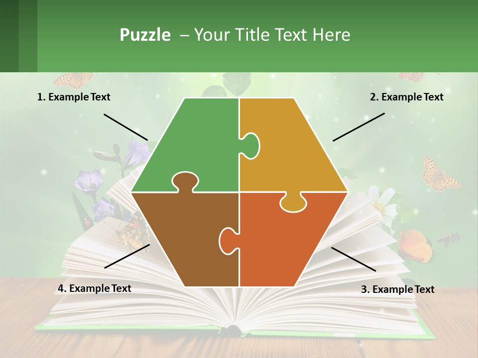 An Open Book With A Plant Growing Out Of It PowerPoint Template