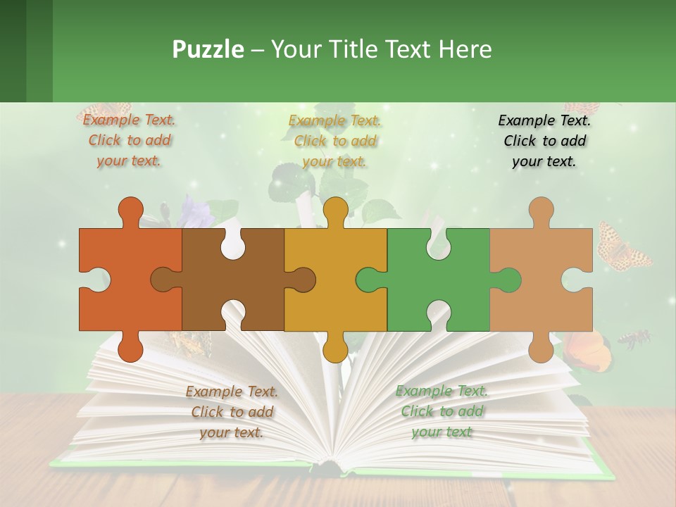 An Open Book With A Plant Growing Out Of It PowerPoint Template