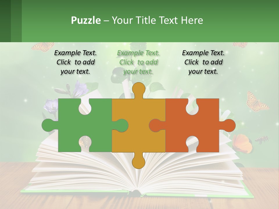 An Open Book With A Plant Growing Out Of It PowerPoint Template