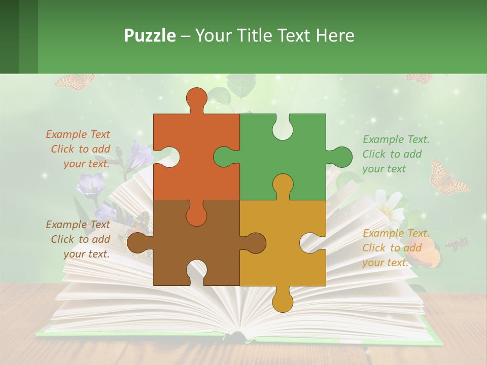 An Open Book With A Plant Growing Out Of It PowerPoint Template