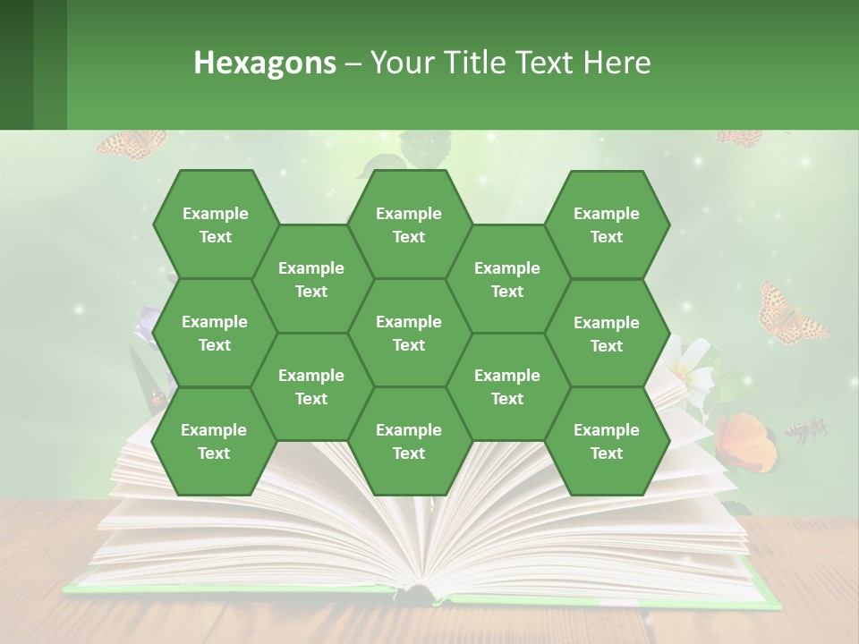 An Open Book With A Plant Growing Out Of It PowerPoint Template