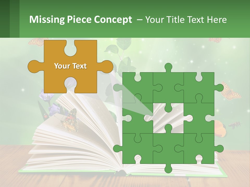 An Open Book With A Plant Growing Out Of It PowerPoint Template