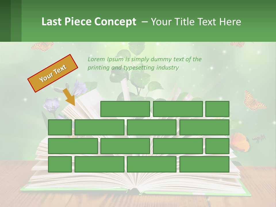 An Open Book With A Plant Growing Out Of It PowerPoint Template