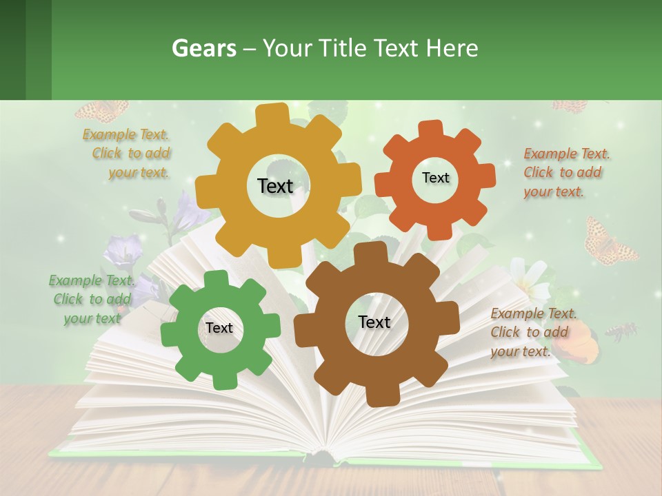 An Open Book With A Plant Growing Out Of It PowerPoint Template