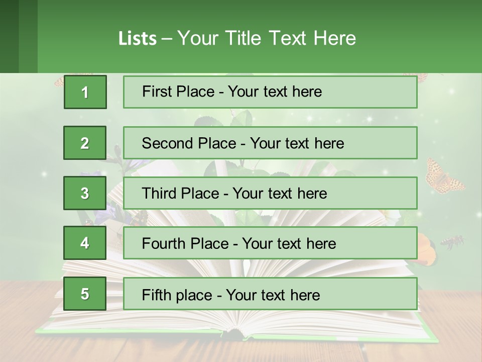 An Open Book With A Plant Growing Out Of It PowerPoint Template