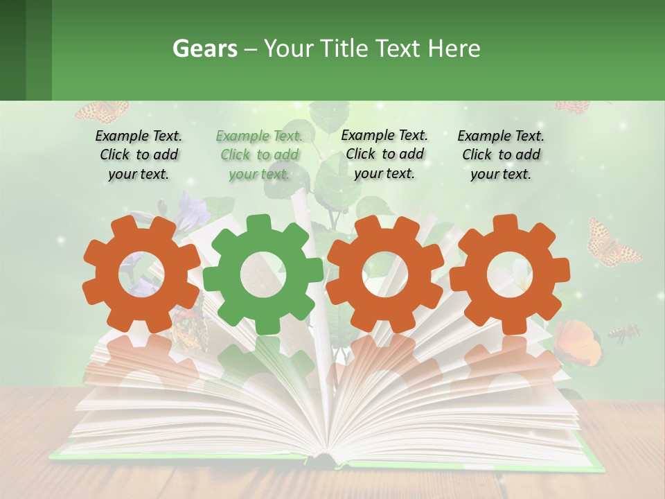 An Open Book With A Plant Growing Out Of It PowerPoint Template