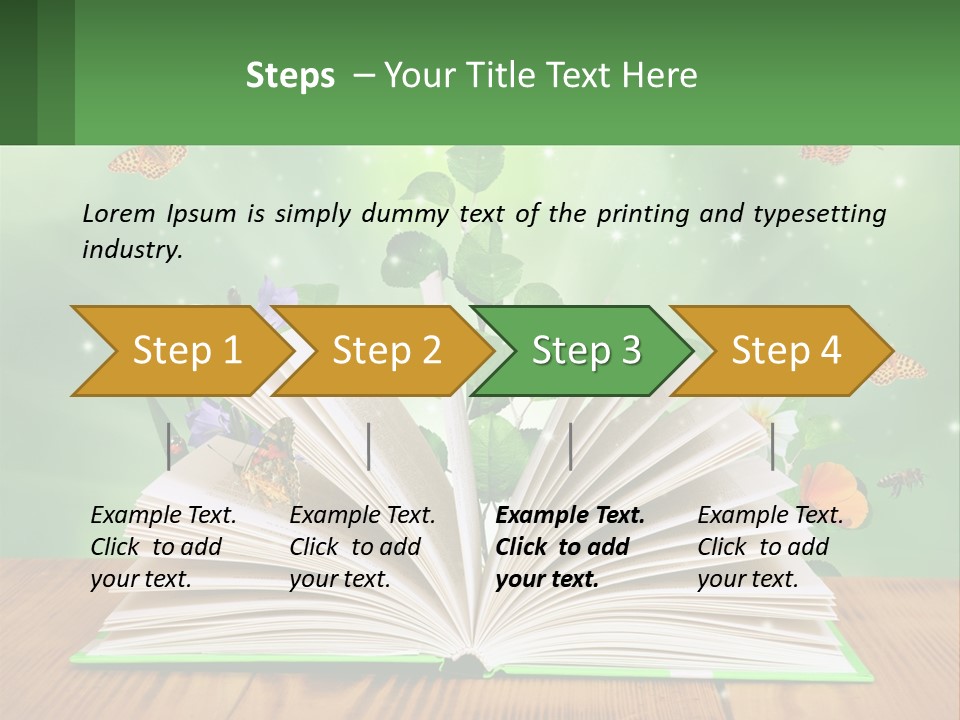 An Open Book With A Plant Growing Out Of It PowerPoint Template