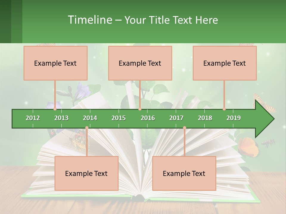 An Open Book With A Plant Growing Out Of It PowerPoint Template