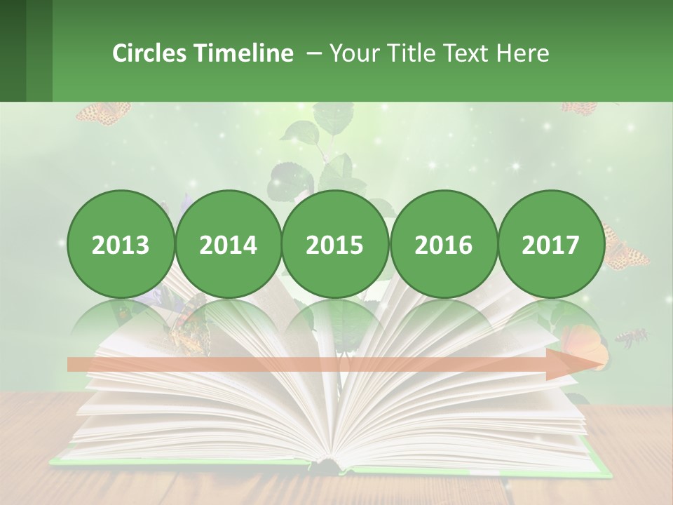 An Open Book With A Plant Growing Out Of It PowerPoint Template