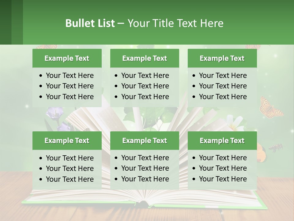An Open Book With A Plant Growing Out Of It PowerPoint Template