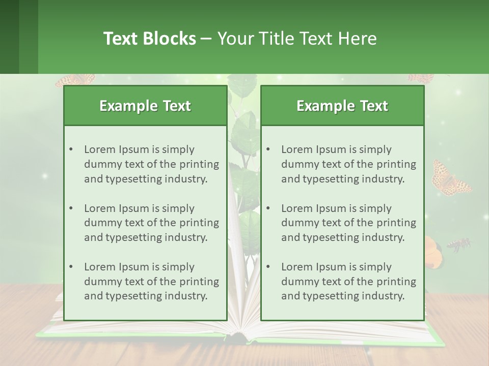 An Open Book With A Plant Growing Out Of It PowerPoint Template