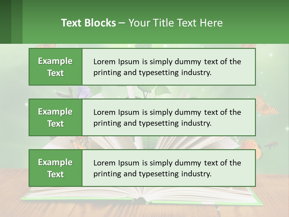 An Open Book With A Plant Growing Out Of It PowerPoint Template