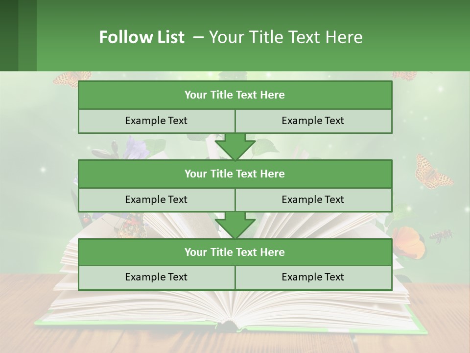 An Open Book With A Plant Growing Out Of It PowerPoint Template