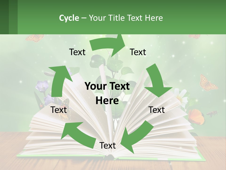 An Open Book With A Plant Growing Out Of It PowerPoint Template