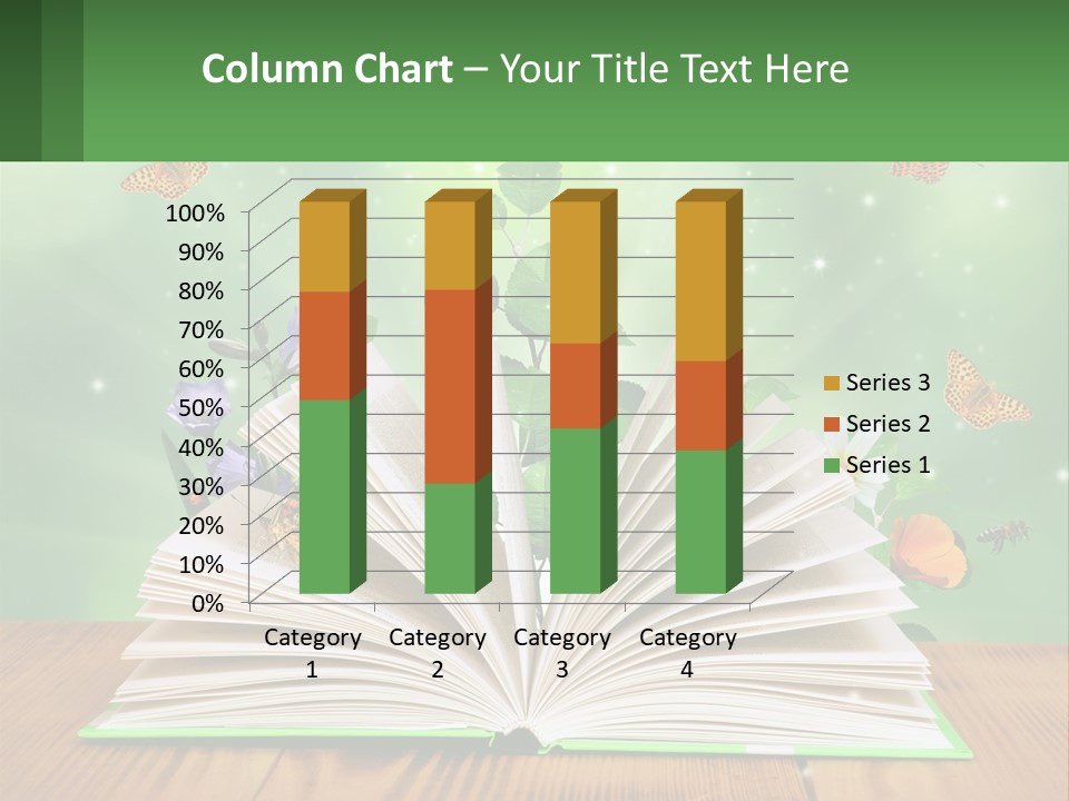 An Open Book With A Plant Growing Out Of It PowerPoint Template