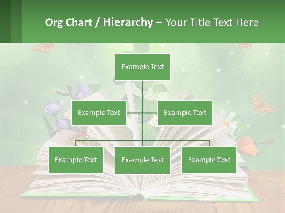 An Open Book With A Plant Growing Out Of It PowerPoint Template