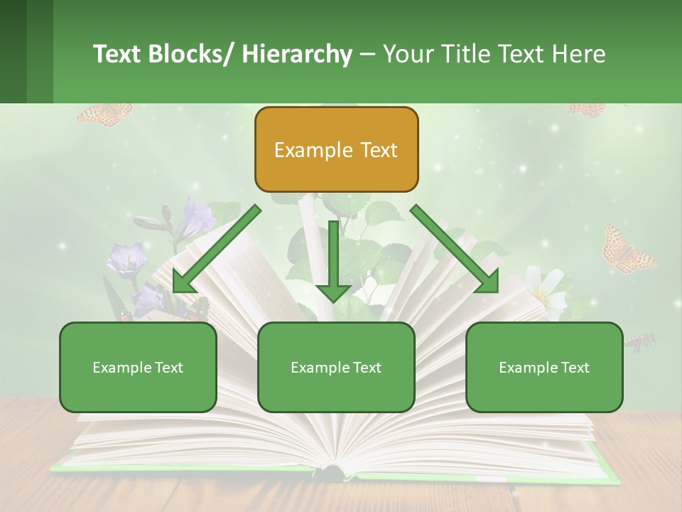 An Open Book With A Plant Growing Out Of It PowerPoint Template