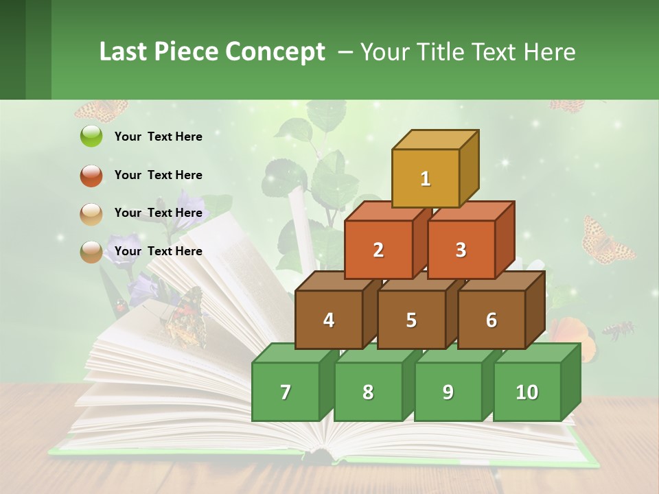 An Open Book With A Plant Growing Out Of It PowerPoint Template