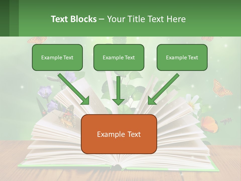 An Open Book With A Plant Growing Out Of It PowerPoint Template