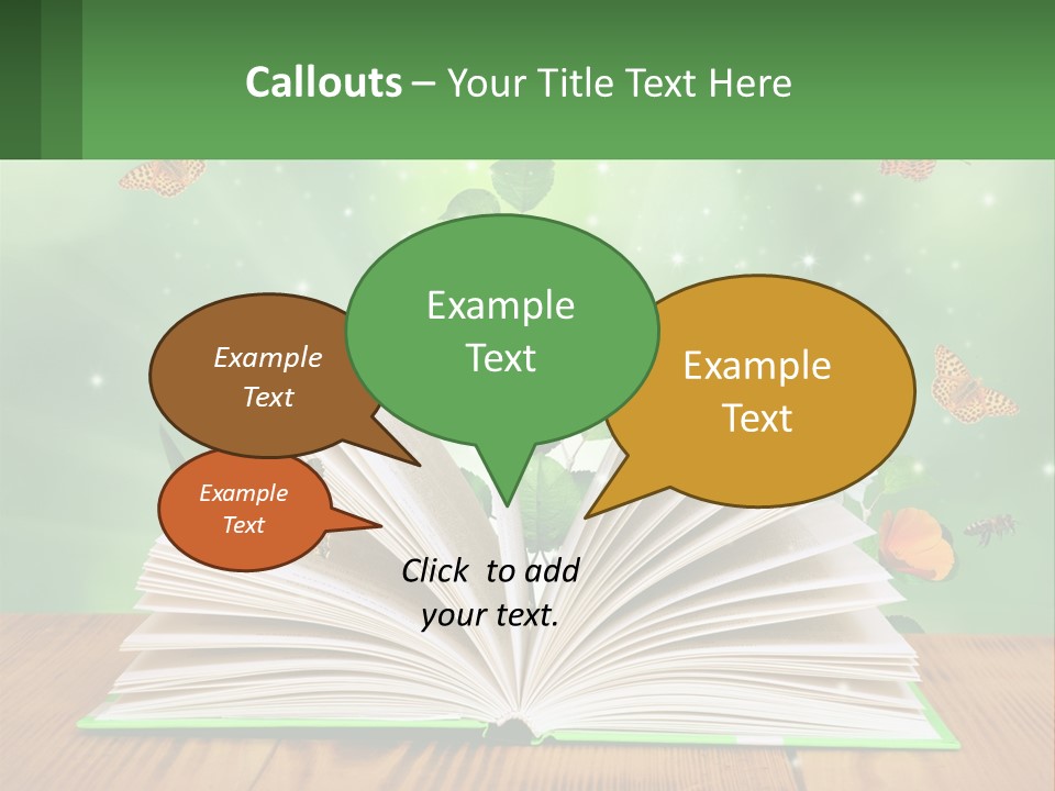 An Open Book With A Plant Growing Out Of It PowerPoint Template