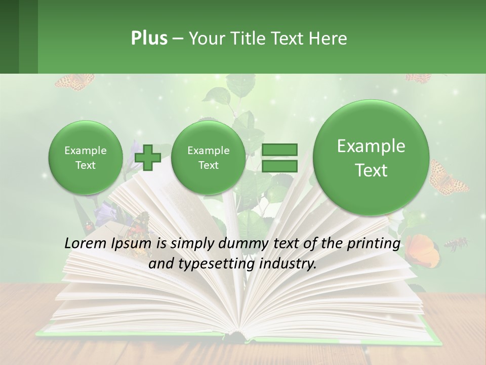 An Open Book With A Plant Growing Out Of It PowerPoint Template