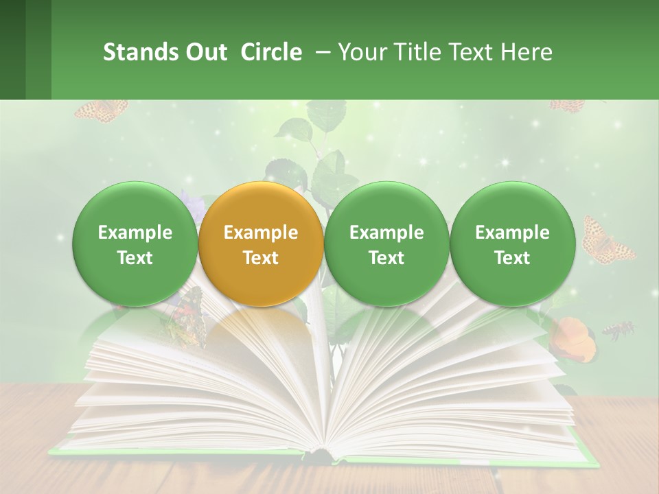 An Open Book With A Plant Growing Out Of It PowerPoint Template