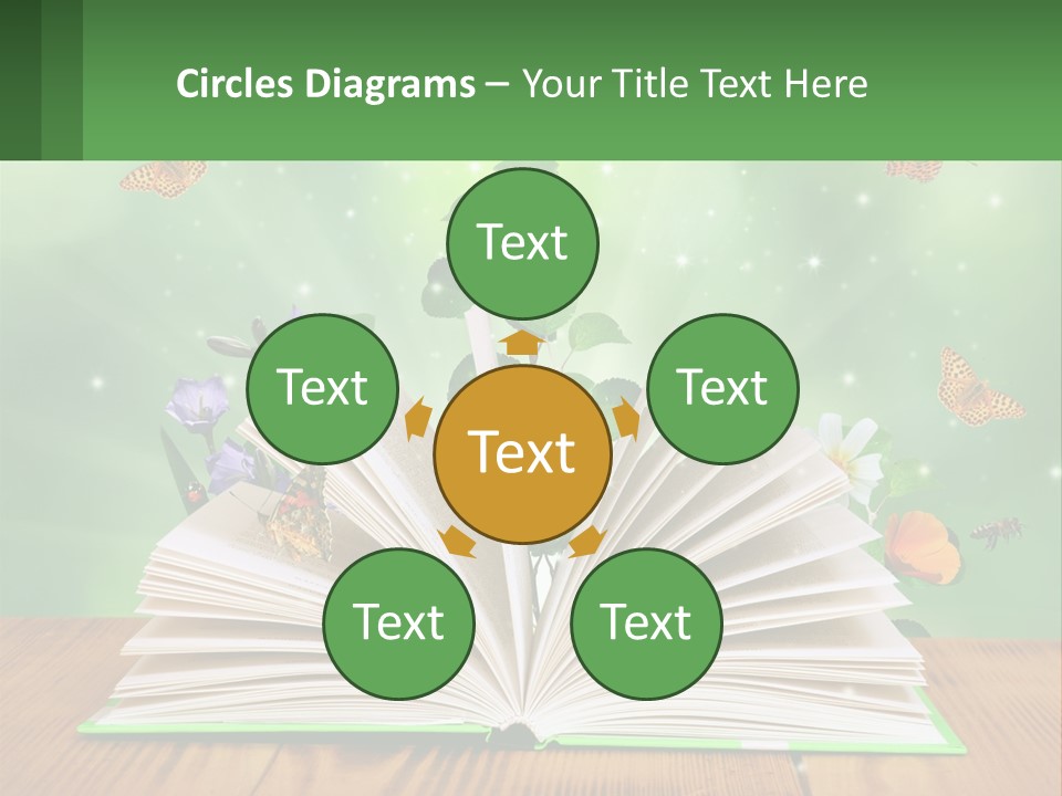 An Open Book With A Plant Growing Out Of It PowerPoint Template